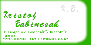 kristof babincsak business card